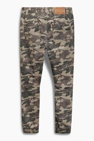 Khaki Camo Skinny Drop Crotch Trousers (3-16yrs)